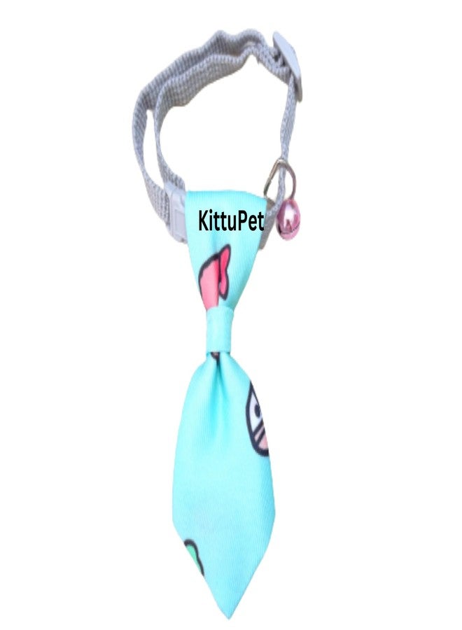 KittuPet Dog Neck tie, Neck tie Dog Collar, Sky Blue Dog Collar, Unique Dog Collar, Safety Breakaway Buckle, Sky Blue Neck tie cat, Neck tie Collar cat (SkyBlue, Cotton Dog tie) - Image 1